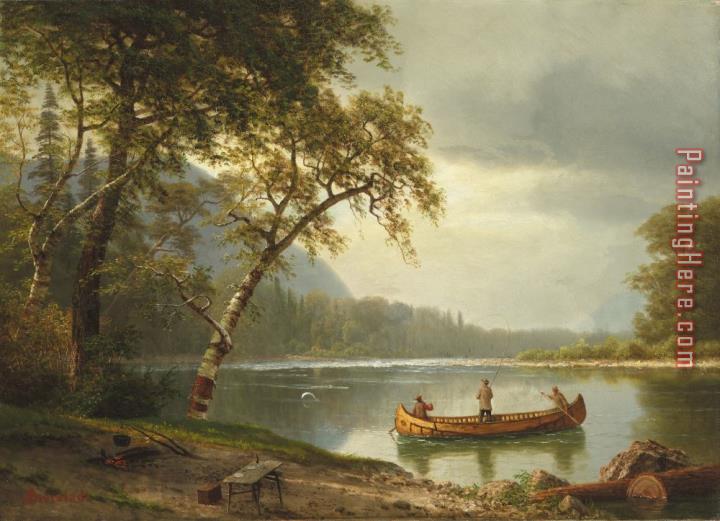 Albert Bierstadt Salmon fishing on the Caspapediac River